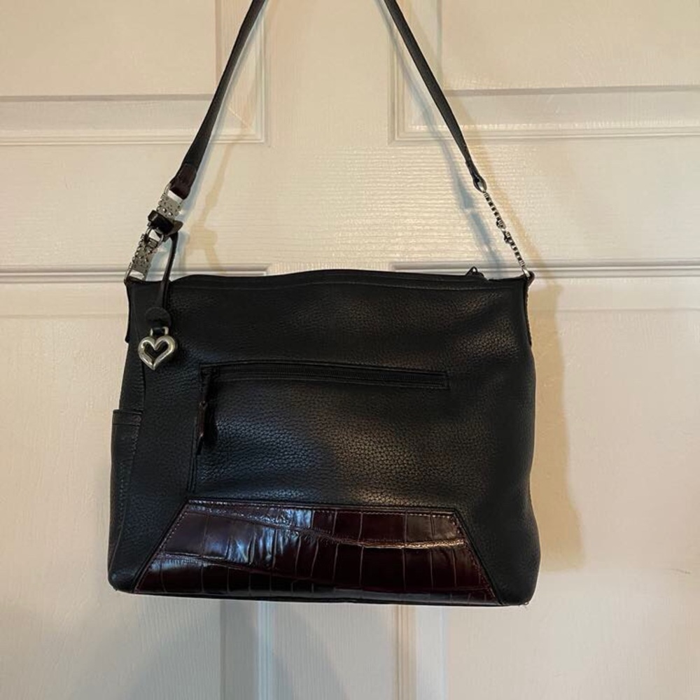 Brighton Black and Brown Shoulder Bag with Sleek Design - Picture 6 of 15